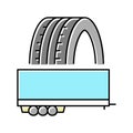 trailer tires color icon vector illustration Royalty Free Stock Photo