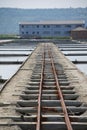 Trailer Track in Salt Flats Royalty Free Stock Photo