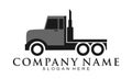 Trailer truck head illustration vector logo