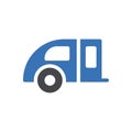 Trailer vector glyph colour icon Royalty Free Stock Photo