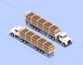 Trailers Isometric Illustration