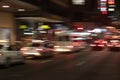 Trailing car and cityscape lights Royalty Free Stock Photo