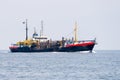 Trailing suction hopper dredger ship unloading at North Sea near