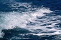 The trailing waves behind the boat Royalty Free Stock Photo