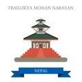 Trailokya Mohan Narayan Temple Nepal vector flat attraction Royalty Free Stock Photo