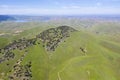 Aerial View of Trails and Green Hills in Northern California Royalty Free Stock Photo