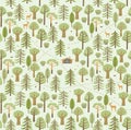 Trails, traces of animals, bushes, berries, mushrooms make up a beautiful summer forest pattern