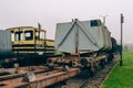 Train in an abandoned coal mine Beringen Royalty Free Stock Photo