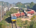 Train of aggregates in Hitchin goods yard