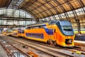 Train at Amsterdam Centraal station Royalty Free Stock Photo