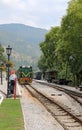 Train arrives at the railway station