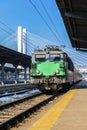 Train arriving in Bucharest North Railway Station