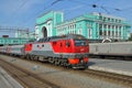 Train arriving on the Novosibirsk station