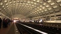 Train arriving at Washington subway station - WASHINGTON, UNITED STATES - APRIL 7, 2017 Royalty Free Stock Photo