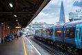 Train arriving at the Waterloo station in London