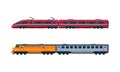 Train as Rail Electric Passenger Transport Service Vector Set