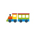 Train baby toy in flat design. Vector cartoon illustration. Royalty Free Stock Photo