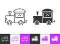 Train baby toy simple black line vector icon Royalty Free Stock Photo