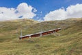 train on the background of the Matterhorn mountain in the Swiss Alps Royalty Free Stock Photo