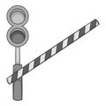 Train barrier icon, black monochrome style