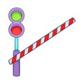 Train barrier icon, cartoon style