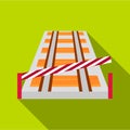 Train barrier icon, flat style