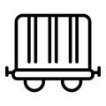 Train boxcar icon, outline style