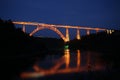 Train Bridge by Night Royalty Free Stock Photo