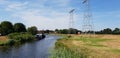 Train bridge over the canal Almelose Kanaal in the city of Zwolle, The Netherlands Royalty Free Stock Photo