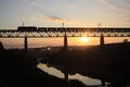 Train on the bridge Royalty Free Stock Photo