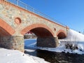 Train bridge in Silute town, Lithuania Royalty Free Stock Photo