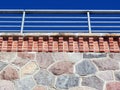 Train bridge wall and handrails , Lithuania Royalty Free Stock Photo