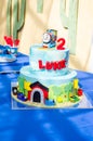 Train cake for 2nd birthday