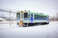 Train car passing through Asahikawa, Hokkaido, Japan Royalty Free Stock Photo