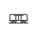 Train cargo wagon line icon. railway transport symbol. isolated vector image Royalty Free Stock Photo