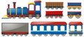 Train and carraige carts on white Royalty Free Stock Photo