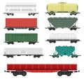 Train carriages car railway without striping travel railroad passenger locomotive vector wagon transport. Royalty Free Stock Photo