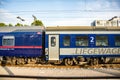 Train cars in a station