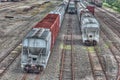 Train Cars and track Royalty Free Stock Photo