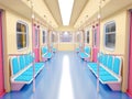 Train cartoon bright interior