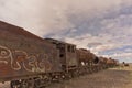 Train cemetery, abandoned trains, Salar de Uyuni, Bolivia, South America