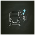 Train cleaning chalk icon