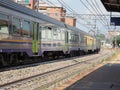 Train at Collegno station Royalty Free Stock Photo