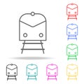 Train colored icons. Element of sewing multi colored icon for mobile concept and web apps. Thin line icon for website design and d