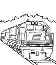 Train coloring page for kids Royalty Free Stock Photo
