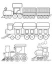 Train coloring page vector Royalty Free Stock Photo