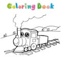 Train coloring page vector Royalty Free Stock Photo