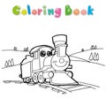 Train coloring page vector Royalty Free Stock Photo
