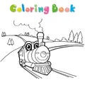 Train coloring page vector Royalty Free Stock Photo