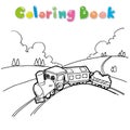 Train coloring page vector Royalty Free Stock Photo
